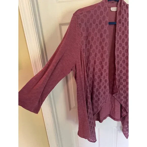 LOGO by Lori Goldstein Purple 3/4 Sleeve Open Cardigan Sweater Size XL - Picture 3 of 6